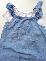 Dünner Sommereinteiler mit T-Shirt - H&M, Mädchen Gr.92