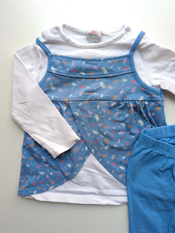 2tlg. Outfit, Top mit integriertem Shirt & Leggings - S.Oliver, Mädchen Gr.68