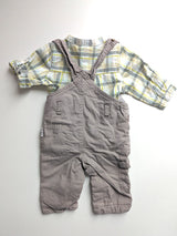 Outfit, Latzhose mit Hemd - Vertbaudet, Junge Gr.62