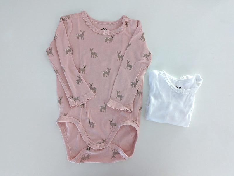 2er Pack, Bodys langarm - H&M, Mädchen Gr.68