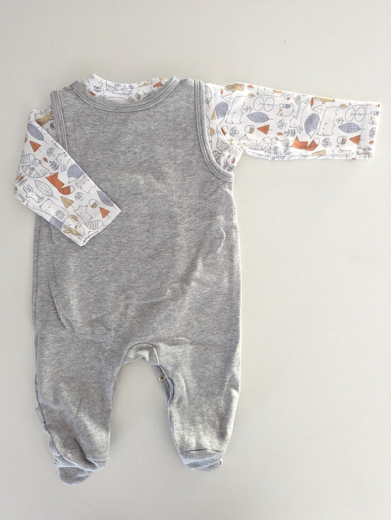 2er Set, Strampler mit Langarmshirt, Waldtiere - Staccato, Unisex Gr.62
