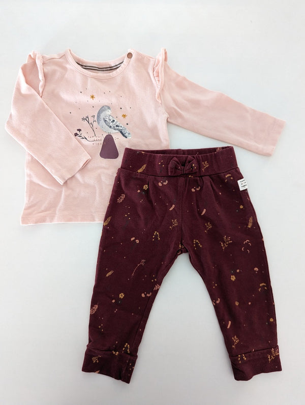 *Fundgrube* 2-tlg. Outfit, Langarmshirt und Stoffhose - Noppies, Mädchen Gr.68