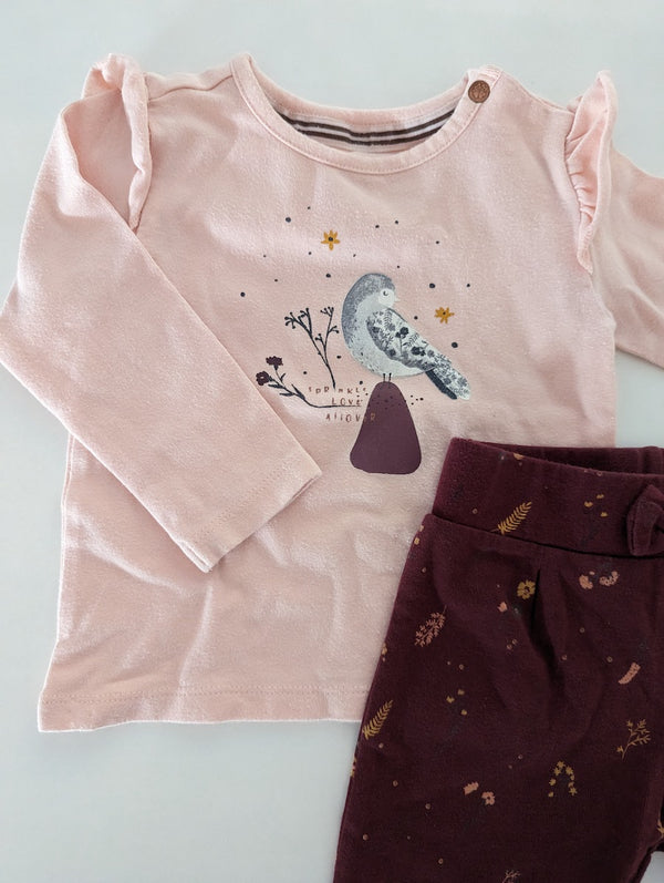 *Fundgrube* 2-tlg. Outfit, Langarmshirt und Stoffhose - Noppies, Mädchen Gr.68