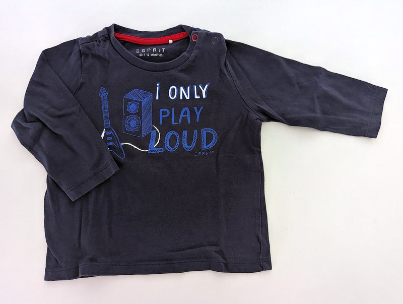 Langarmshirt, i only play loud - Esprit, Junge Gr.80