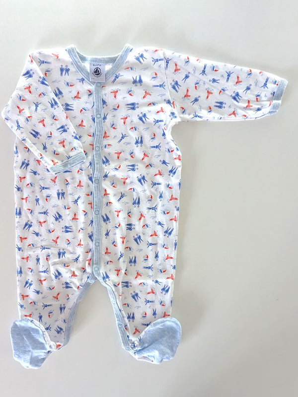 Strampler, Seefahrt - Petit Bateau, Unisex Gr.62