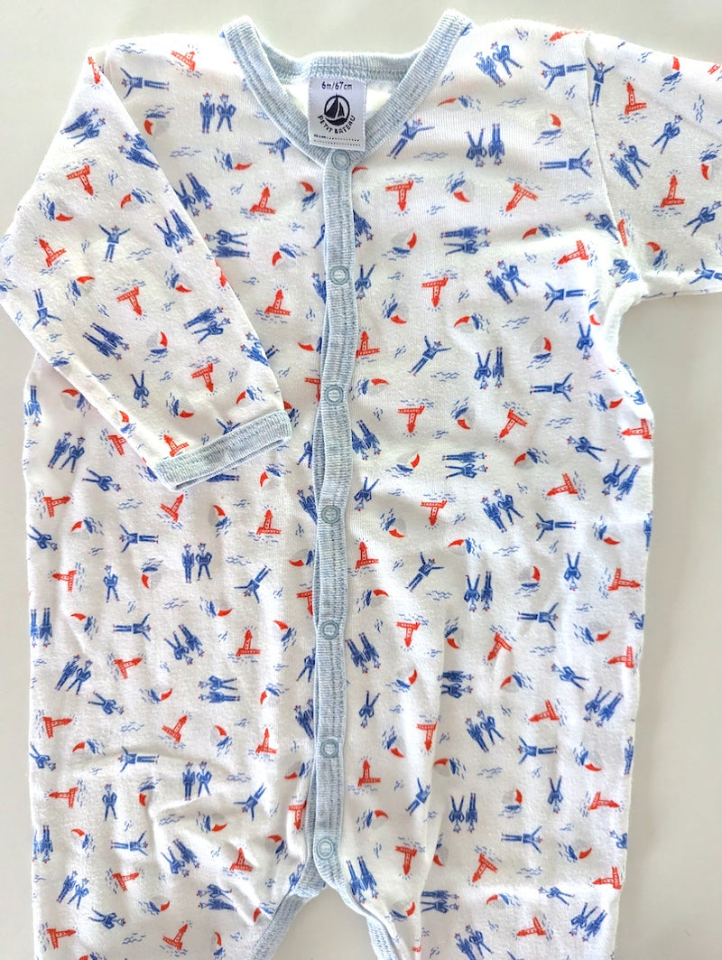 Strampler, Seefahrt - Petit Bateau, Unisex Gr.62