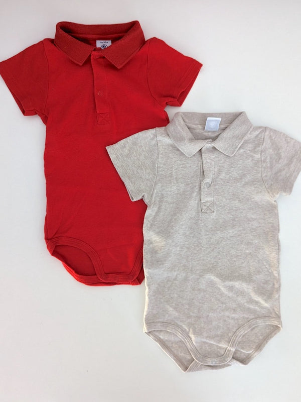 2er-Pack, Poloshirt-Bodys kurzarm - Petit Bateau, Gr.86/92
