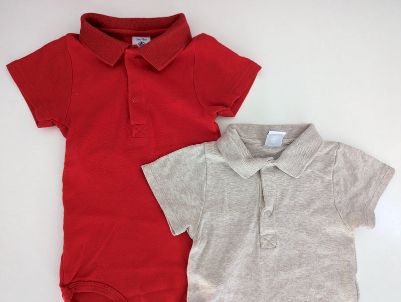 2er-Pack, Poloshirt-Bodys kurzarm - Petit Bateau, Gr.86/92
