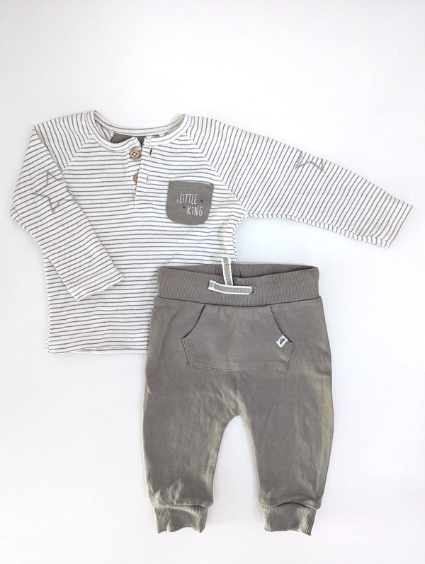 2er Set, Langarmshirt mit Hose, little King - Staccato, Junge Gr.62
