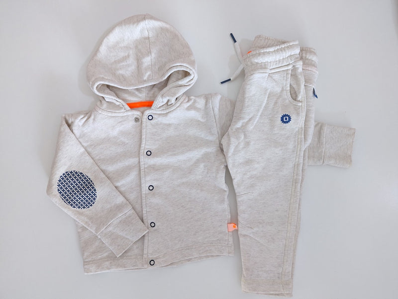 Organic Jogginganzug / Hausanzug mit Kapuze - Little Label, Mädchen Gr.86