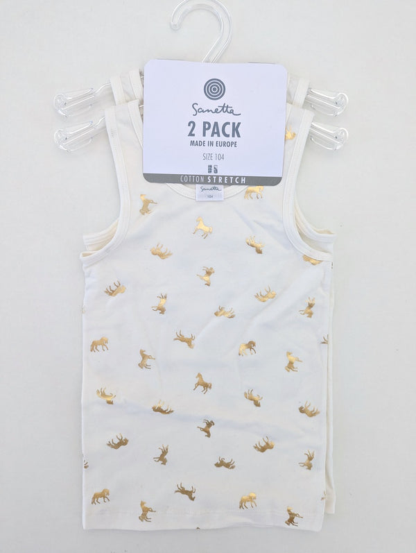 *Neu* 2er Pack, Unterhemden mit Pferd - Sanetta, Gr.104