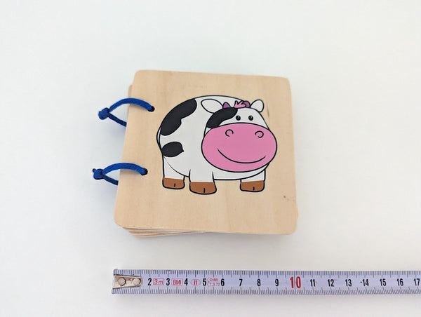 Babybuch aus Holz, Tiere - Spielzeug, 3-24 Monate