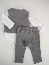 Festliches Outfit: Bodyhemd mit Weste und Hose - GYMP, Junge Gr.68/74