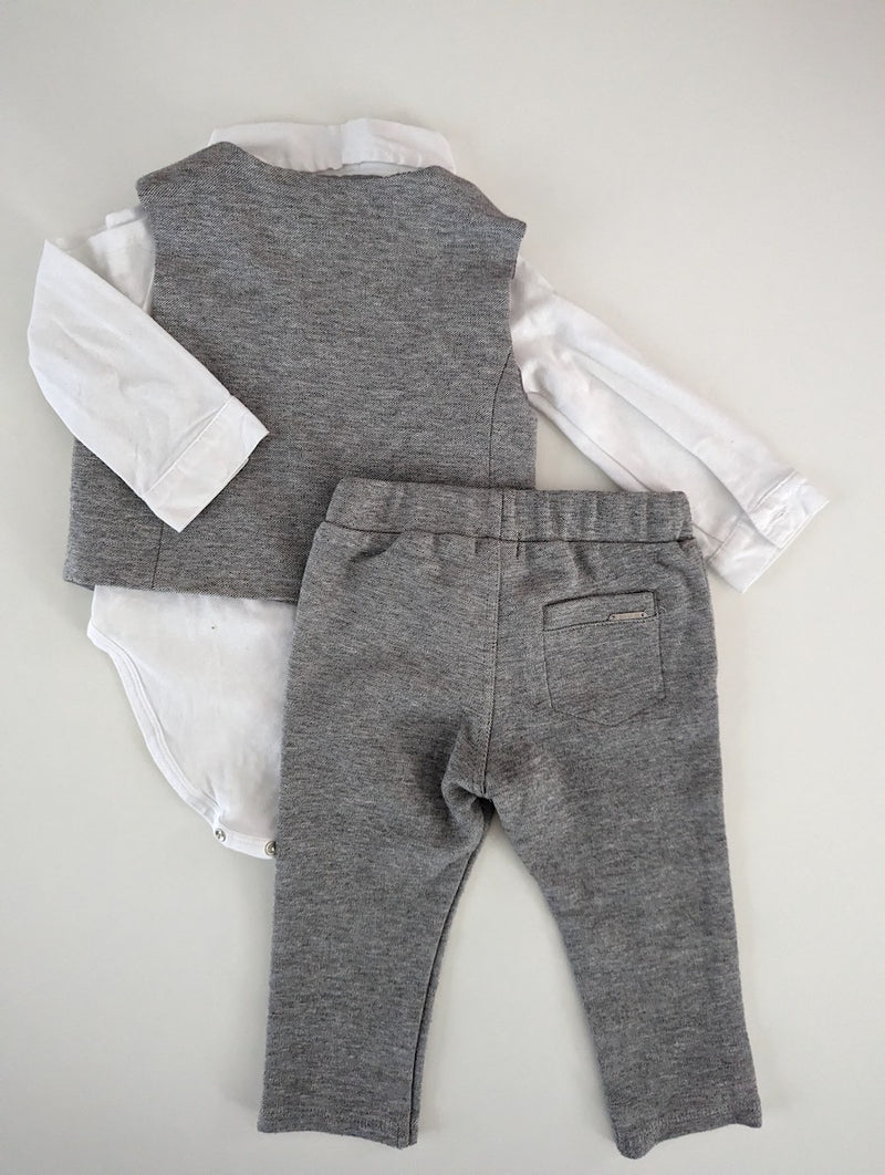 Festliches Outfit: Bodyhemd mit Weste und Hose - GYMP, Junge Gr.68/74