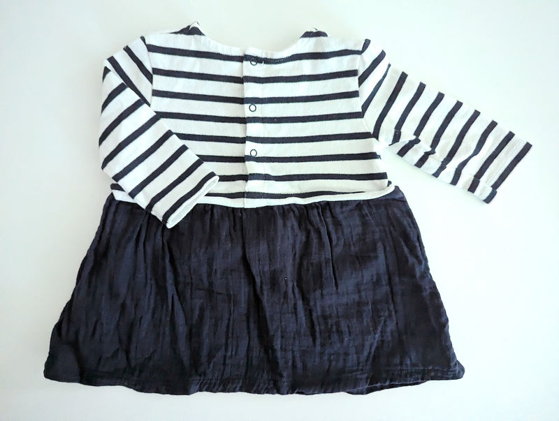 Kleid mit Musselinrock - Petit Bateau, Mädchen Gr.68/74