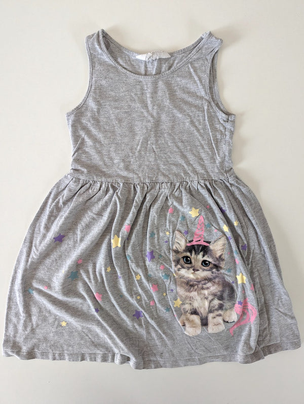 Kleid, Katze - H&M, Gr.122/128