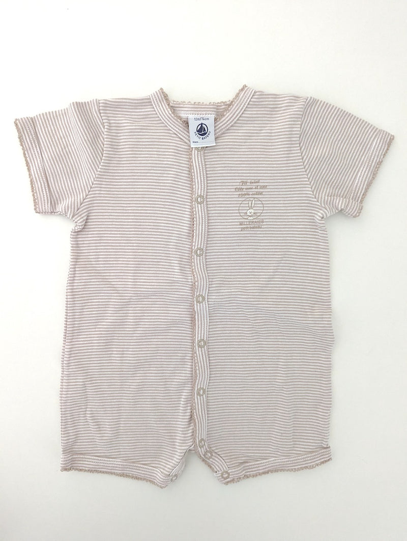 *Neuwertig* Kurzer Schlaf-Strampler - Petit Bateau, Mädchen Gr.68