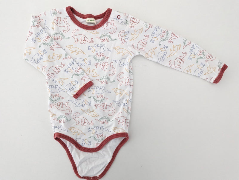 Body langarm mit Dinos - Alana, Gr.86/92
