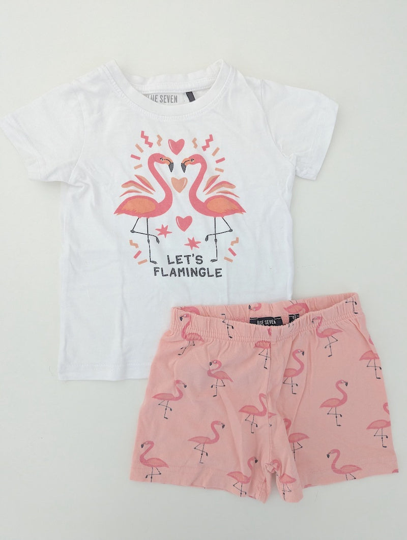 Kurzer Schlafanzug, Flamingos- Blue Seven, Gr.98