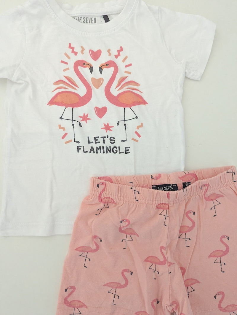 Kurzer Schlafanzug, Flamingos- Blue Seven, Gr.98