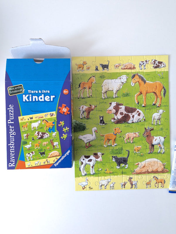 Mein erstes Schulpuzzle; Tiere & ihre Kinder - Ravensburger, ab 5 Jahren