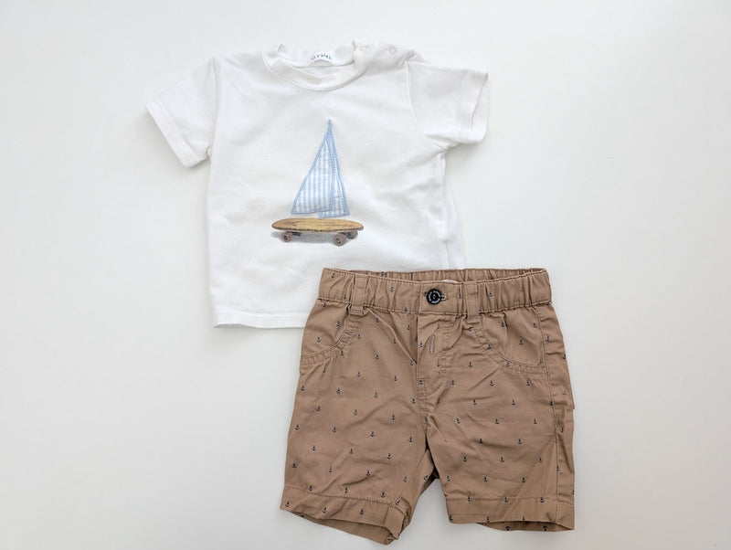 Schickes 2er Set, Am Meer; T-Shirt mit Shorts - GYMP, Gr.68
