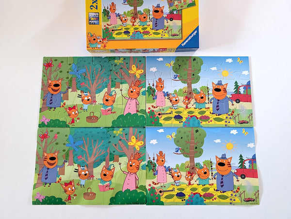 Puzzle 2x12, Kide.Cats - Ravensburger, Ab 3+