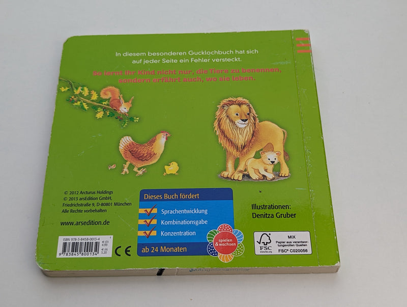Tiere Mein erstes Gucklochbuch - arsEdition, ab 24m