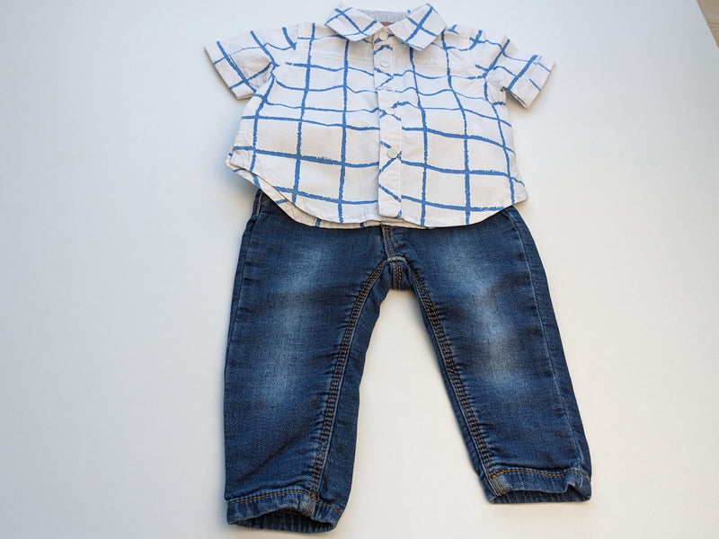 Kurzarmhemd mit weicher Jeanshose - Kanz und feetje Gr.56