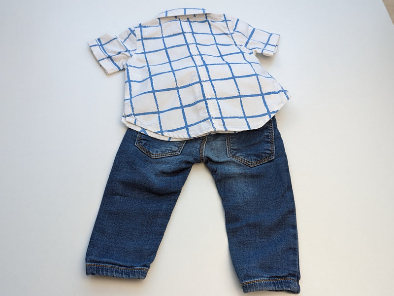 Kurzarmhemd mit weicher Jeanshose - Kanz und feetje Gr.56