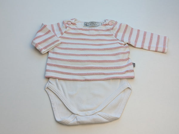 Shirt-Body Rosa Glitzer - Petit Bateau Gr.56