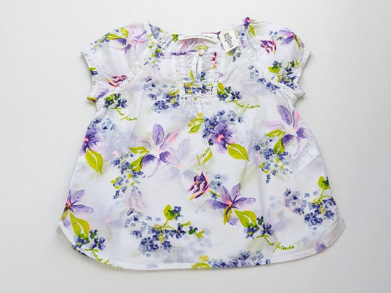 Bluse kurzarm Blumen - H&M, Gr.98