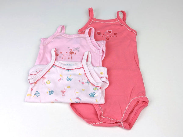 3er-Set Trägerbodys Rosa- Petit Bateau, Gr.74/80