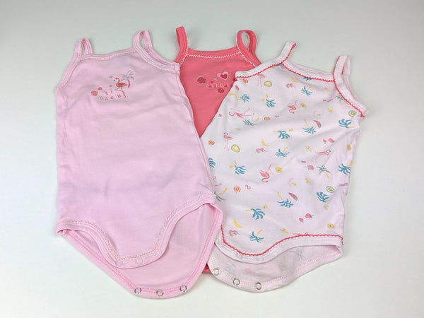 3er-Set Trägerbodys Rosa- Petit Bateau, Gr.74/80