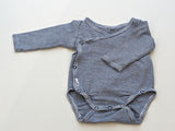Wickelbody langarm gestreift - H&M, Gr.50/56