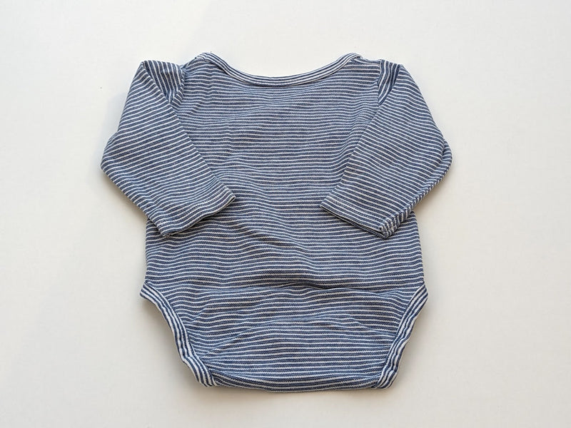 Wickelbody langarm gestreift - H&M, Gr.50/56