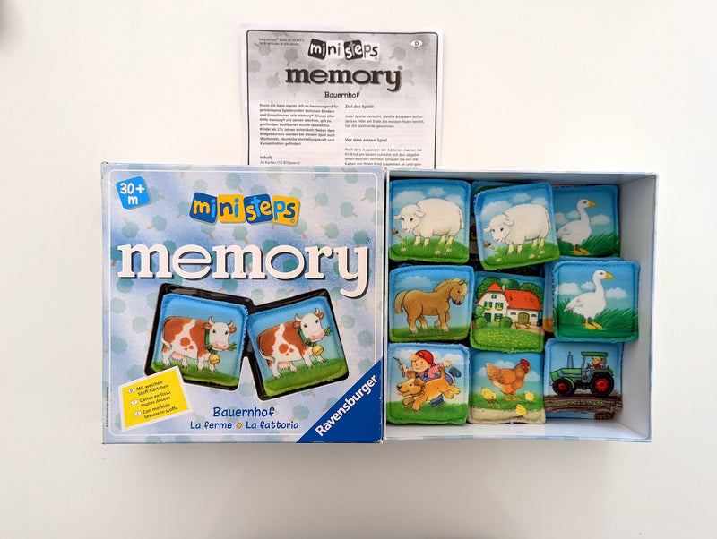 Memory mit weichen Stoff-Kärtchen, Bauernhof - Ravensburger, ab 30 Monaten