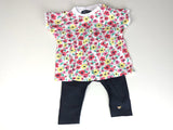 Frühjahr/Sommer Outfit: T-Shirt mit Blumen und Leggings - Blue Seven&Steiff, Gr.62