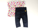 Frühjahr/Sommer Outfit: T-Shirt mit Blumen und Leggings - Blue Seven&Steiff, Gr.62