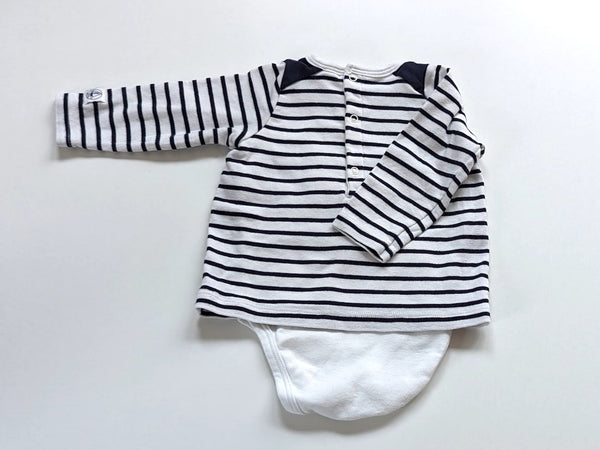 Langarmshirt Häschen mit integriertem Body- Petit Bateau, Gr.62