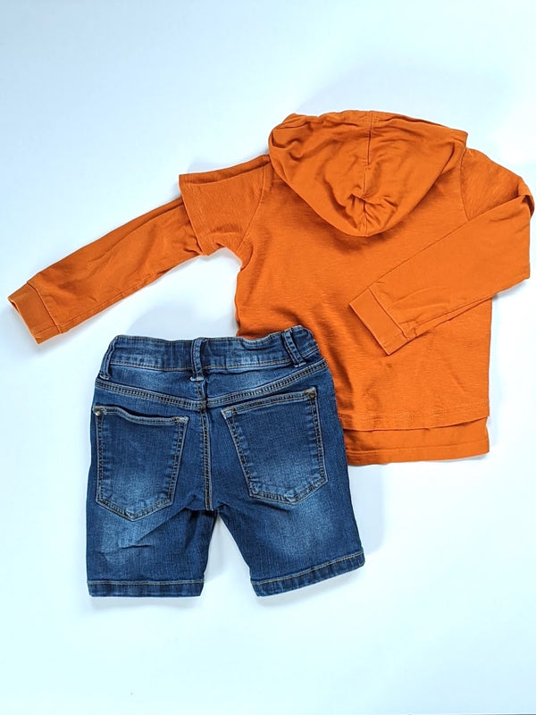 Frühjahr/Sommer: Langarmshirt mit kurzer Jeans -Name it&S.Oliver, Junge Gr.104