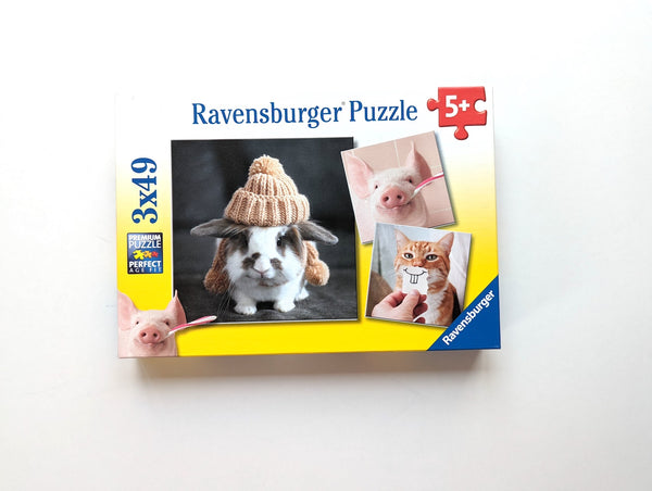 Puzzle 3x49, Witzige Tierportraits - Ravensburger, Ab 5 Jahre