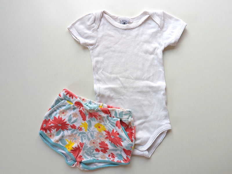 Outfit: Kurzarmbody mit Sommershorts - Petit Bateau, Gr.68