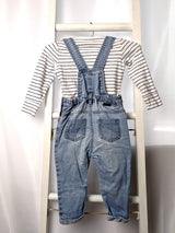 Latzhose mit gestreiften Shirt - mini mize, Gr.86