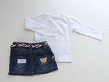 Langarmshirt *Zwinkern* mit Jeansrock - S.Oliver&Steiff, Mädchen Gr.68