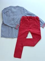 Dünne Bluse mit Applikationen und Hose -S.Oliver&Topolino, Mädchen Gr.104/110