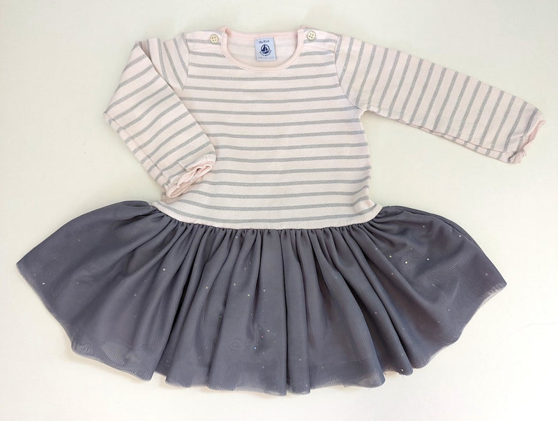 Festliches Kleid mit Tüllrock und kleinen Sternen - Petit Bateau, Mädchen Gr.74/80
