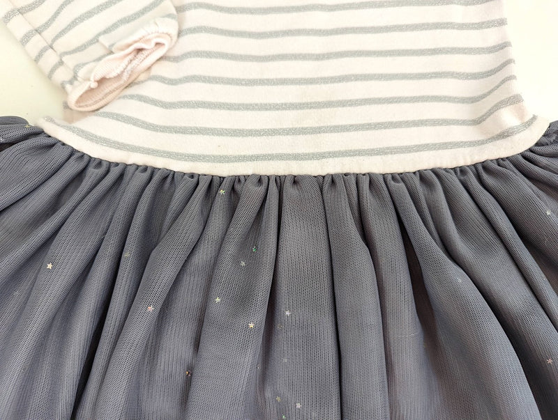 Festliches Kleid mit Tüllrock und kleinen Sternen - Petit Bateau, Mädchen Gr.74/80