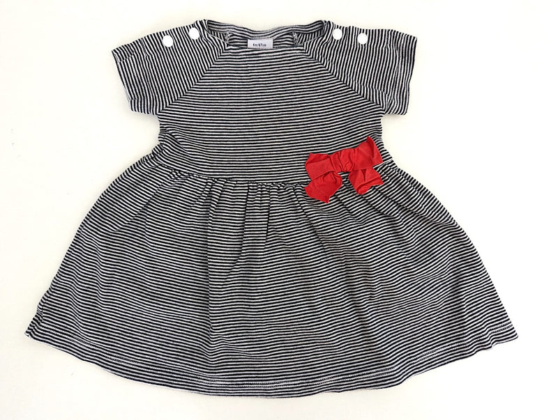 Kleid mit roter Schleife - Petit Bateau, Mädchen Gr.62