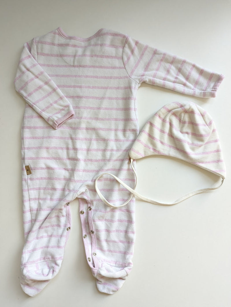 Schlafstrampler aus weichem Nicki mit passender Mütze (41) - Bellybutton, Mädchen Gr.68